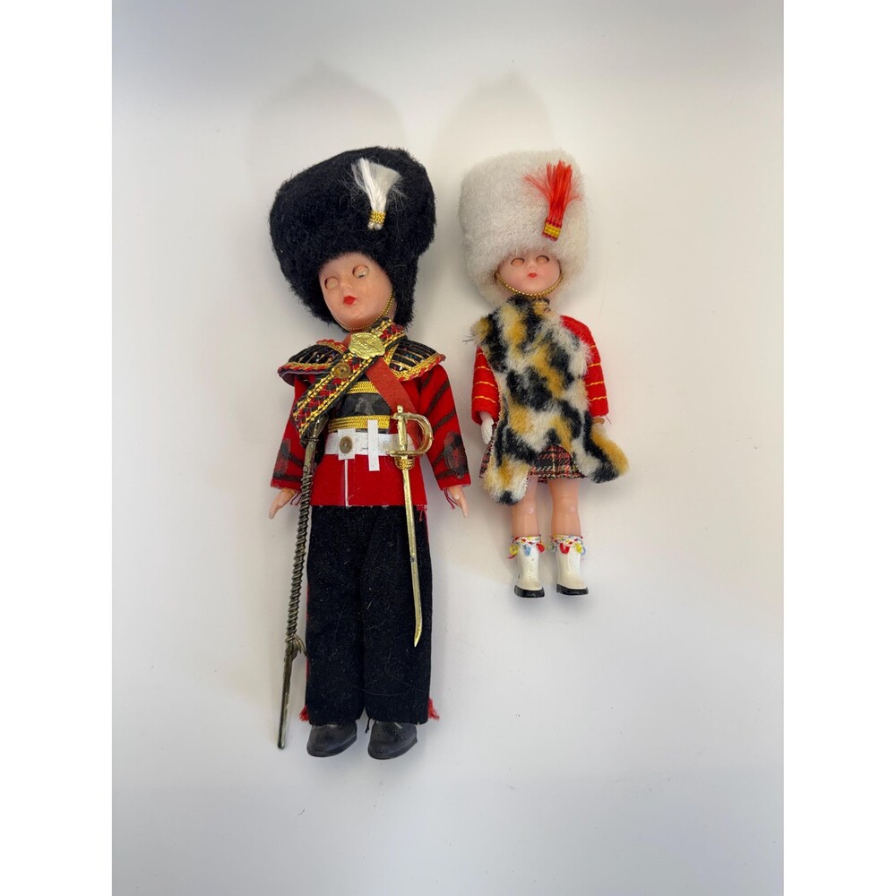 Vintage London Souvenir Dolls Set of 2 Royal Guard Scottish Soldier
